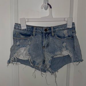 angel kiss ripped jean shorts